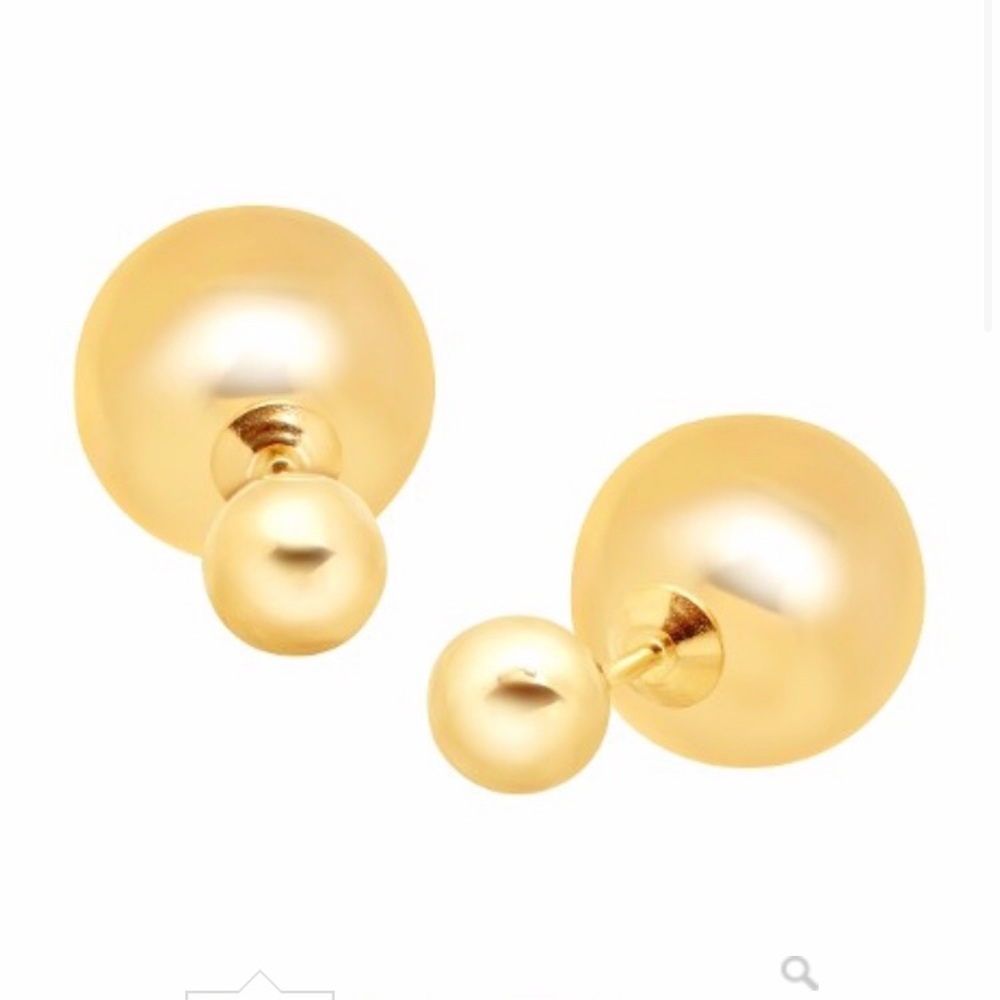 Gold Ball Earrings Double sided